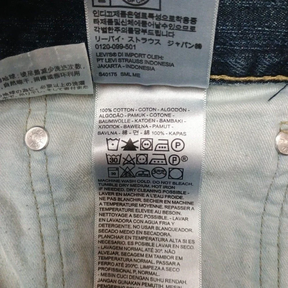 Levis 505 Jeans Mens 34x36 Blue Straight Medium Wash Denim 5-Pocket Distressed